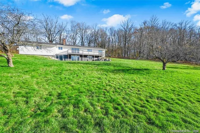 a view of a swimming pool with a yard