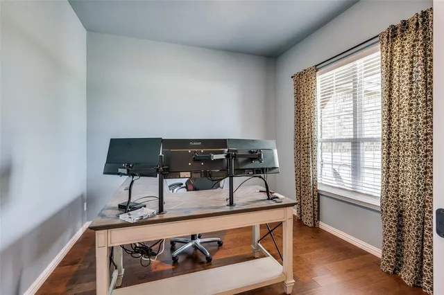a view of dining room and window