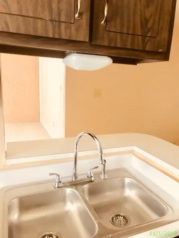 a close view of sink and tap