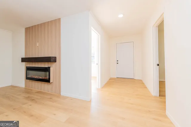 a view of a yard with trees