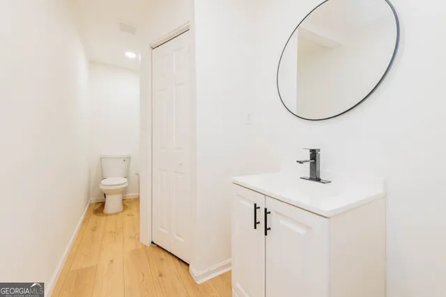 a view of a bathroom from a bathroom