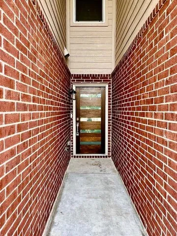 a view of a pathway with a door