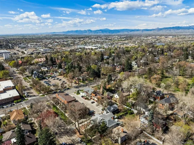 a view of a city with sunset view