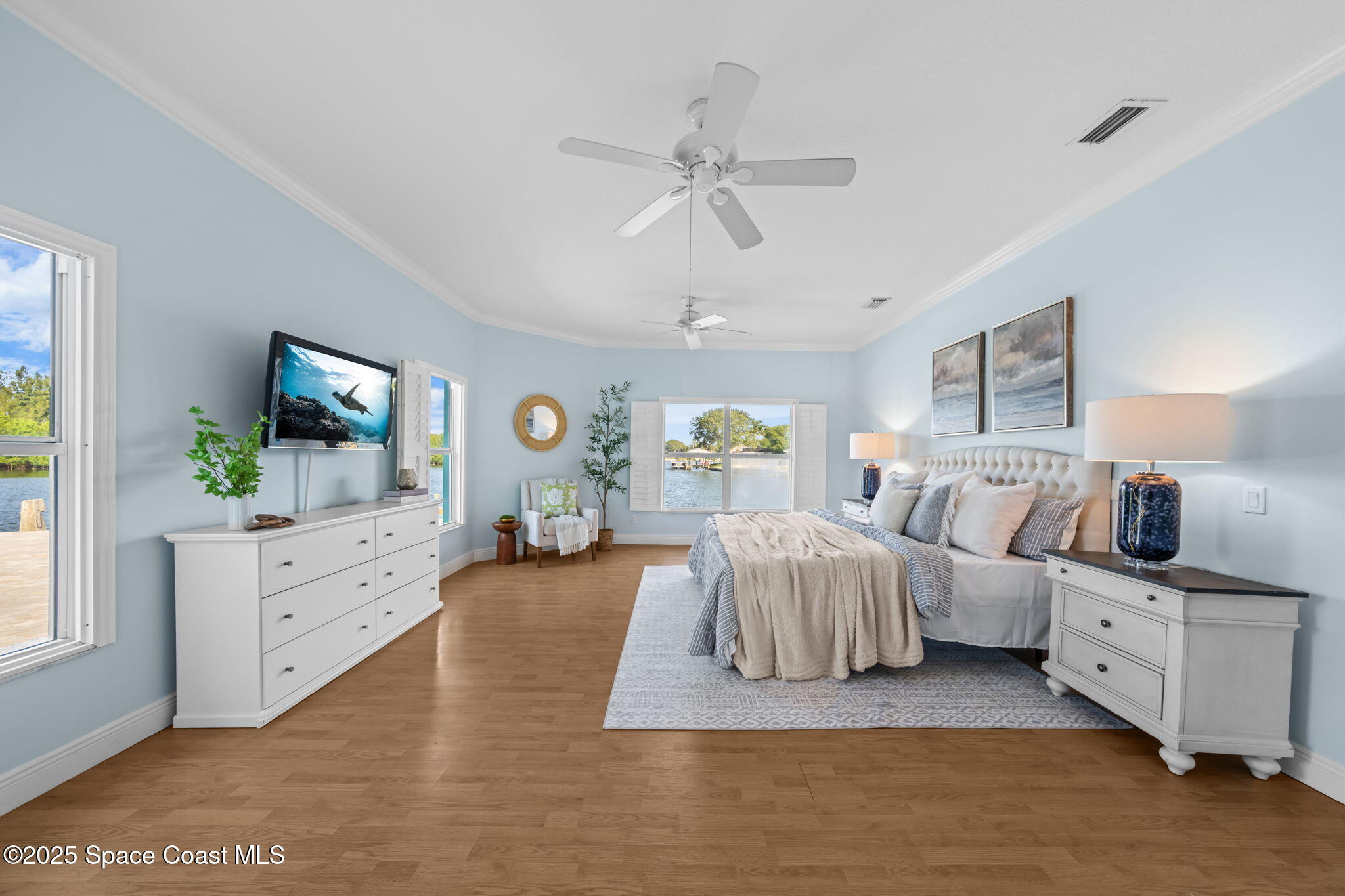 1214 Samar Road Cocoa Beach, FL 32931 - Photo 23 of 83 Primary Bedroom with Water Views