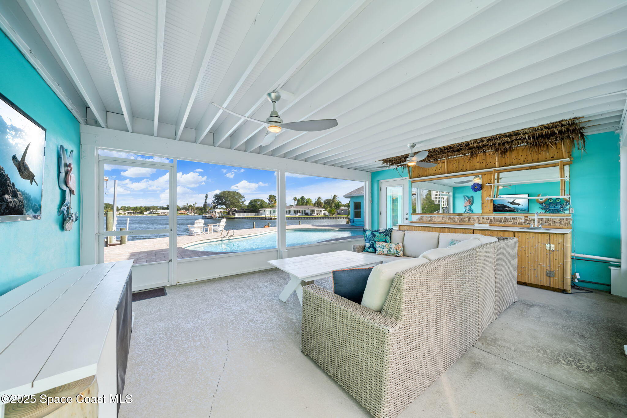 1214 Samar Road Cocoa Beach, FL 32931 - Photo 50 of 83 Screened in Porch with Wet Bar