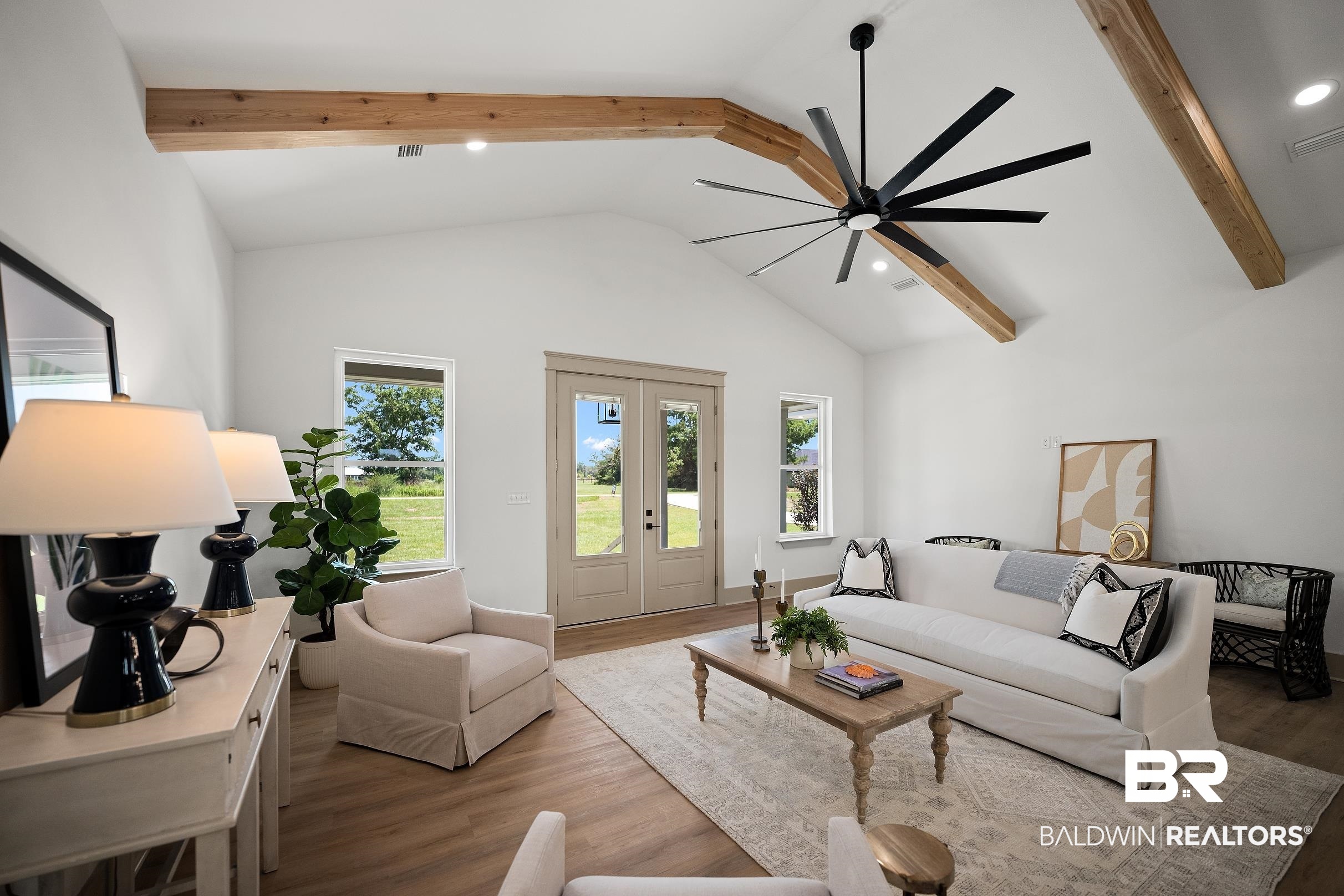 13111 Gopher Court Elberta, AL 36530 - Photo 5 of 41 Vaulted ceiling with exposed wood beams