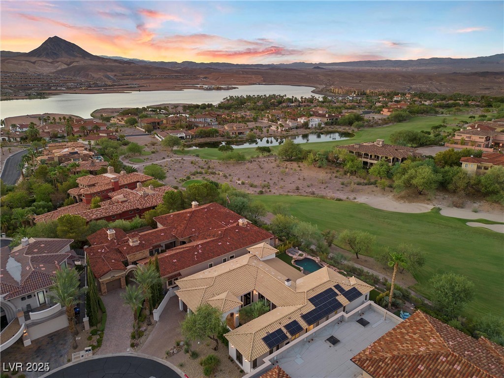 3 Rue Allard Way Henderson, NV 89011 - Photo 42 of 49 Aerial view at dusk with a residential view and a water and mountain view