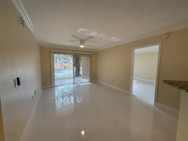 a view of a park with a fountain