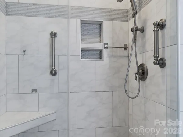 a bathroom with a shower