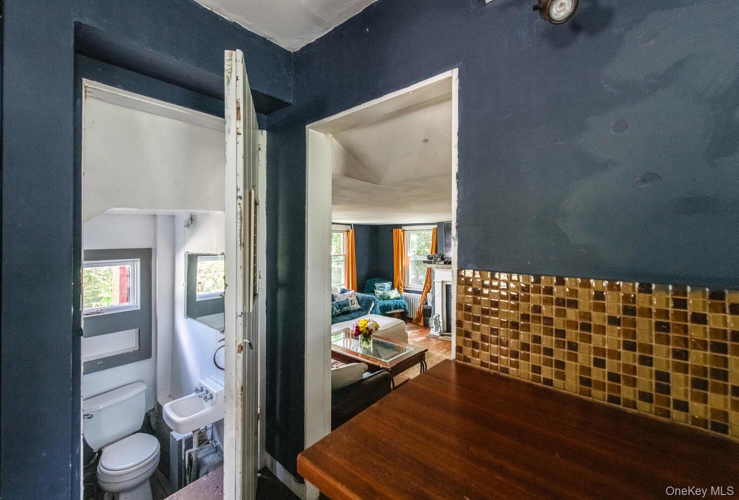 88 South Hamilton Street Poughkeepsie, NY 12601 - Photo 16 of 47 Half bathroom with toilet and lofted ceiling