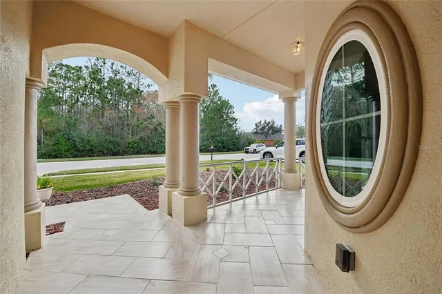 a view of a city from a swimming pool