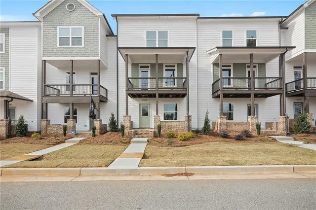 a front view of a residential apartment building