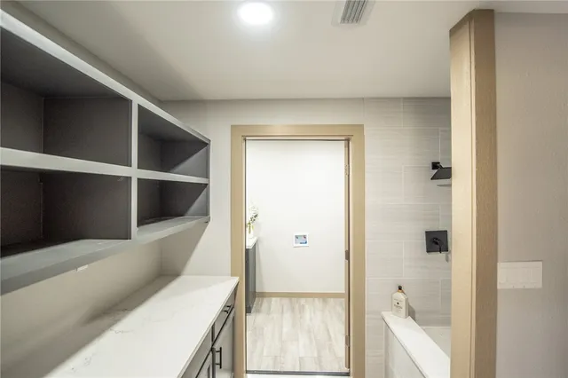 a bathroom with a shower