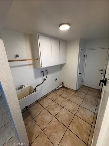 a room with washing machine