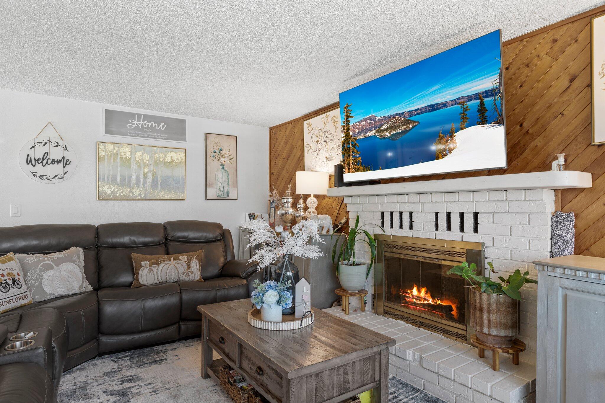 cozy fireplace