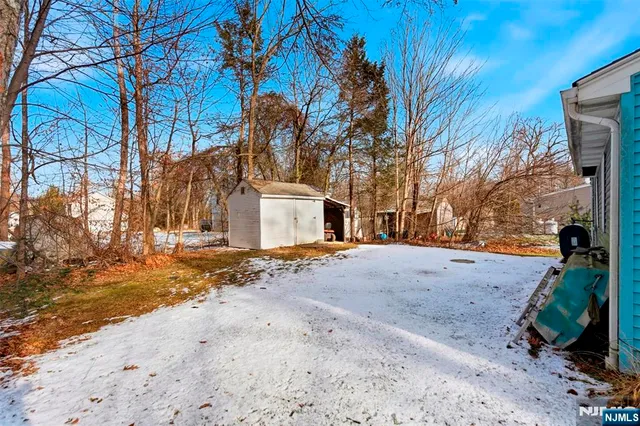 a view of a road with a snow on the road