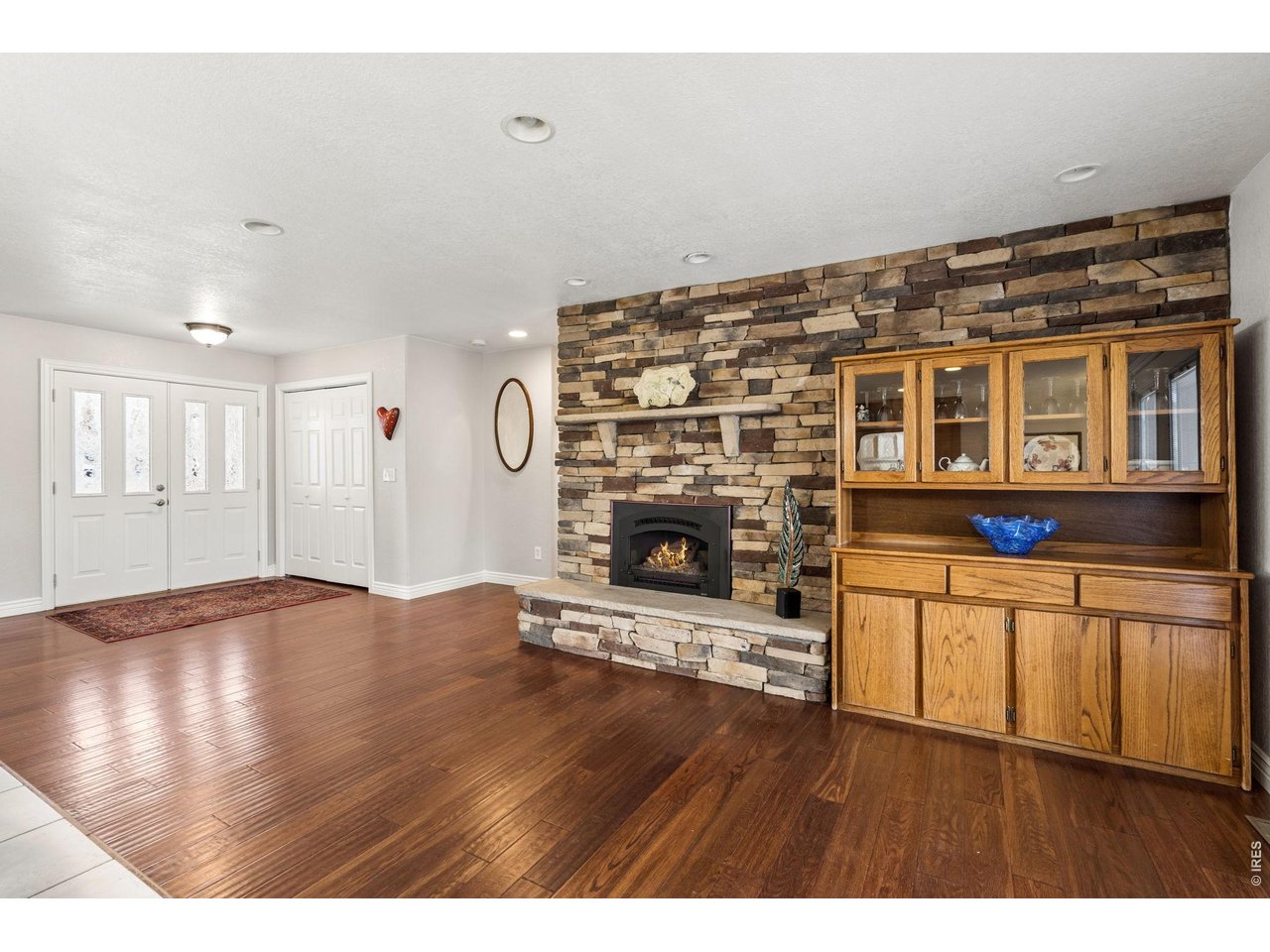 3000 Marion Street Fort Collins, CO 80521 - Photo 8 of 50 a living room with stainless steel appliances wooden floor and a fireplace