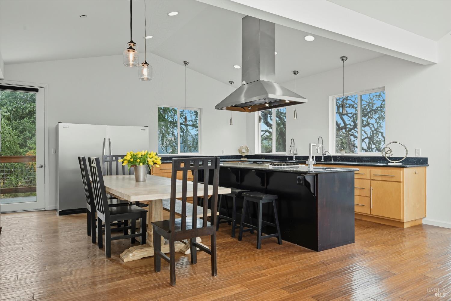 31000 Pine Mountain Road Cloverdale, CA 95425 - Photo 20 of 61 Chef’s kitchen featuring granite counters, Viking appliances, oversized island, wet bar, and generous prep space.