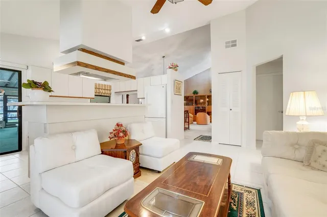 a living room with furniture and a couch