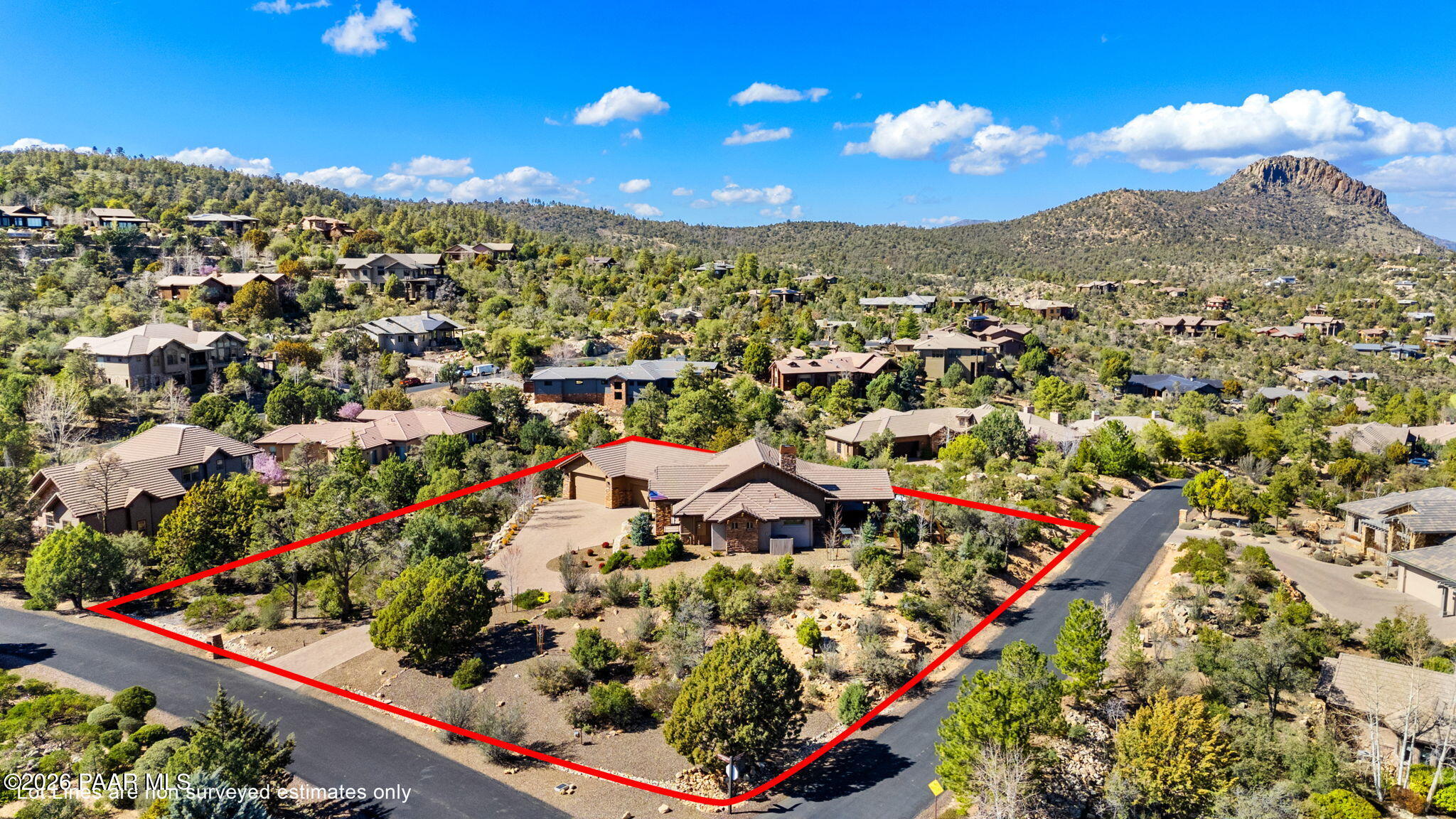 2140 Forest Mountain Road Prescott, AZ 86303 - Photo 55 of 56 4-Aerial Front (2) Lot Lines