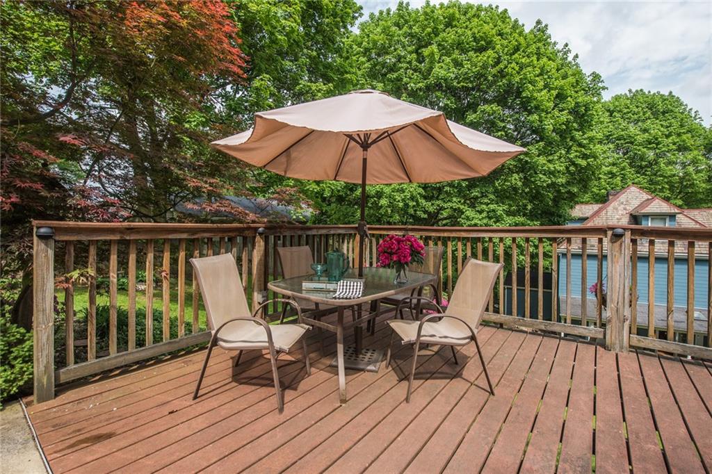1 Quarry Road Sewickley, PA 15143 - Photo 23 of 25 Extended decking provides a sizable eating area to enjoy lunch by the pool.