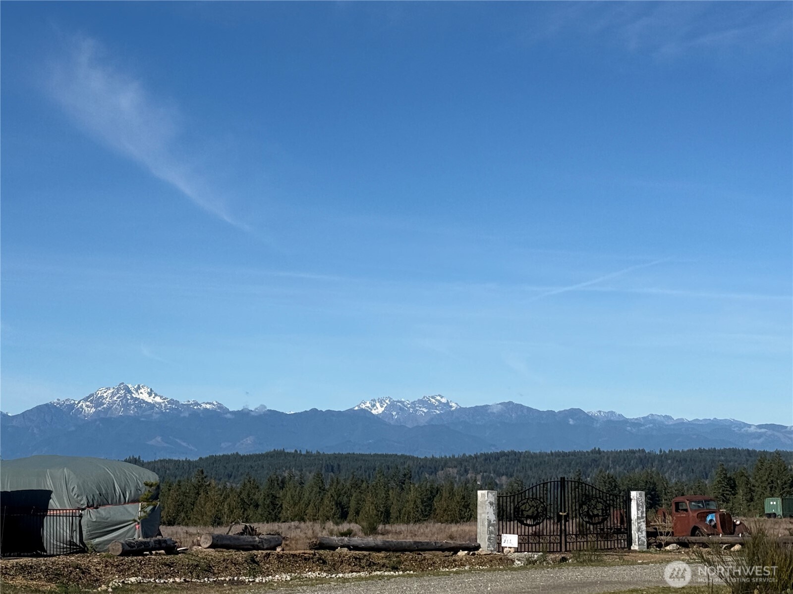 a view of a town with mountain view