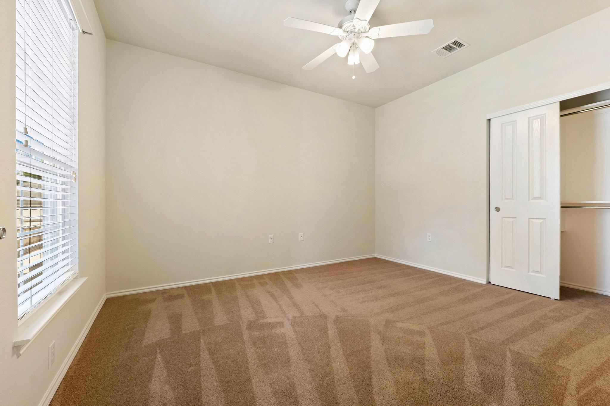 520 Mill Pond Path Georgetown, TX 78633 - Photo 30 of 38 A well-lit bedroom features plush carpeting and convenient closet access.