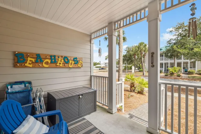 a view of an outdoor space with seating area
