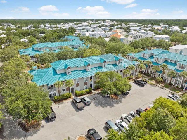 an aerial view of multiple house