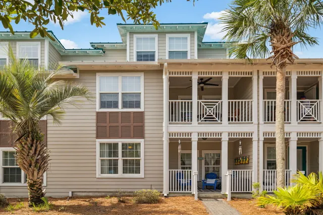 a view of a large building with a large window