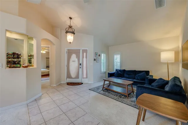 a view of a livingroom with couch and furniture