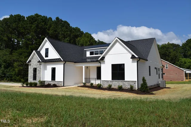 a porch with seating space