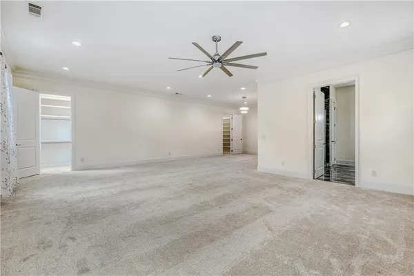 an empty room with windows