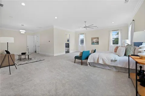 a bathroom with a sink vanity and a mirror