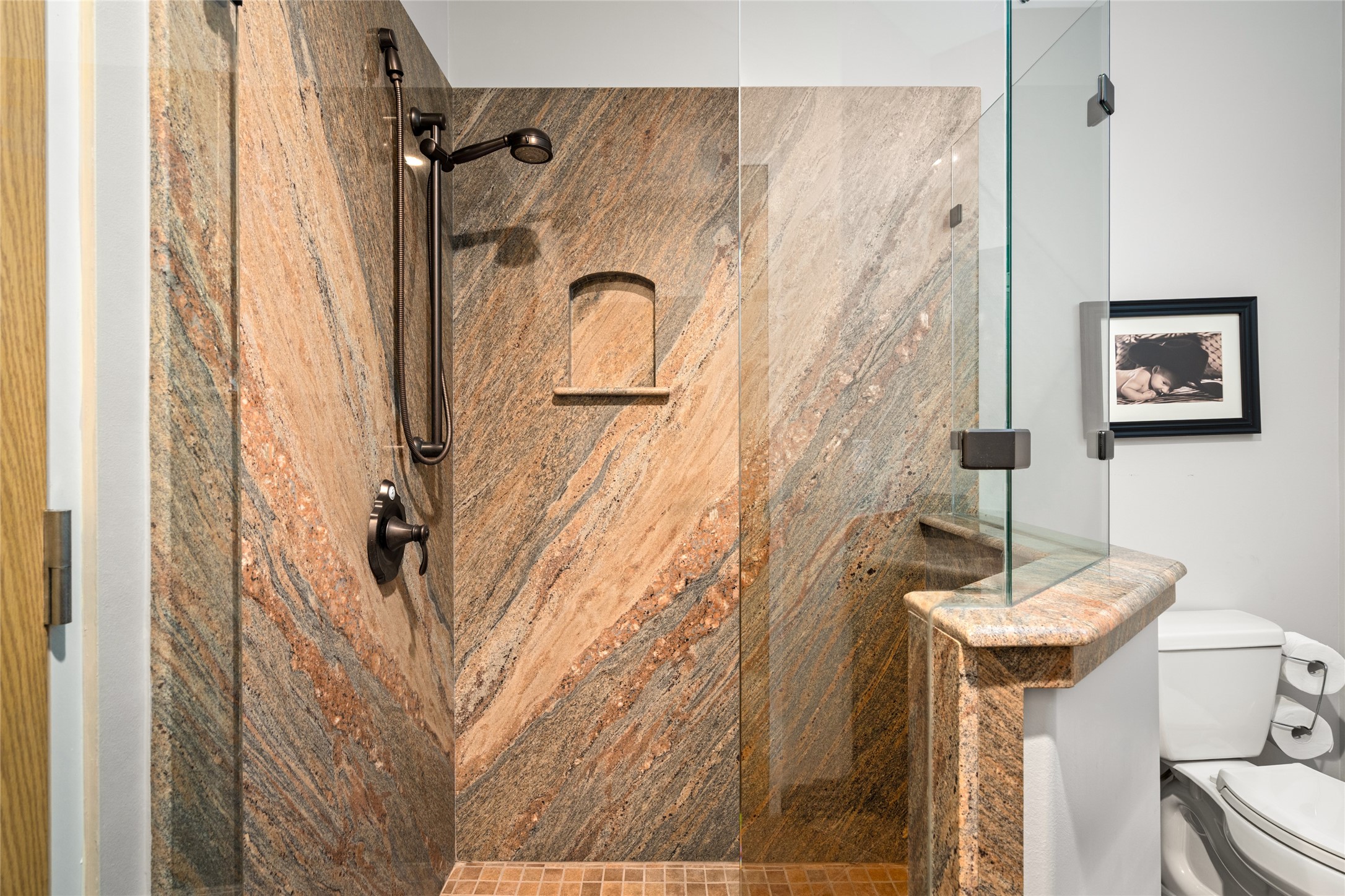 15126 Walden Road Montgomery, TX 77356 - Photo 45 of 50 The walk-in shower with a seamless glass door and exotic granite.