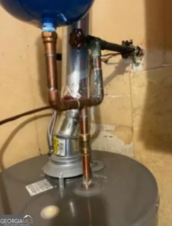 a close view of water heater room