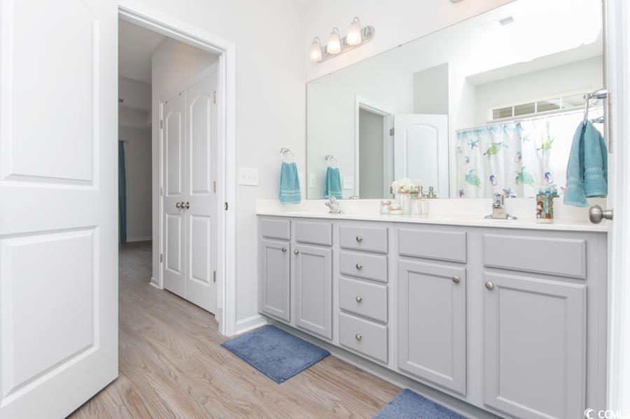 131 Machrie Loop, Unit A Myrtle Beach, SC 29588 - Photo 22 of 40 Bathroom with hardwood / wood-style floors and van