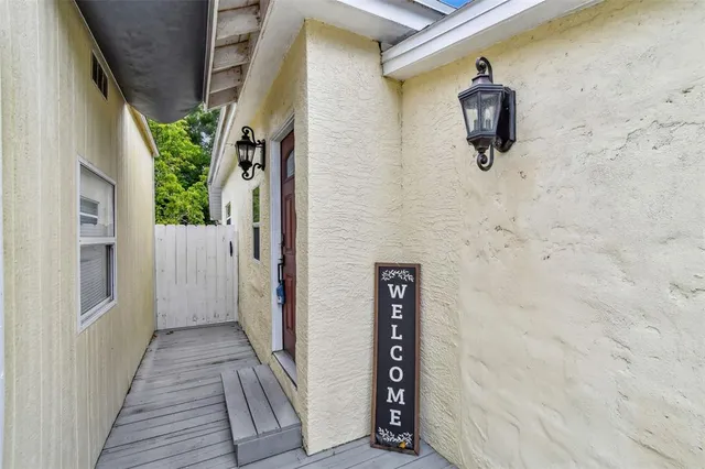 a view of a hardwood & an entryway