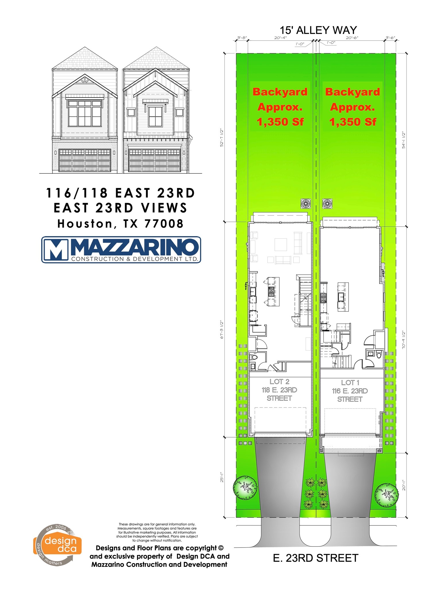 116 East 23rd Street Houston, TX 77008 - Photo 2 of 50 * Est Comp 9/15/2026 *
* Please be aware that these plans are the property of the architect/builder designer that designed them not DUX Realty, Mazzarino Construction or 118 E 23RD LLC. Please be aware that these plans are the property of the architect and are protected from reproduction and sharing under copyright law. These drawing are for general information only. Measurements, square footages and features are for illustrative marketing purposes. All information should be independently verified.