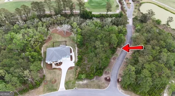 an aerial view of a house