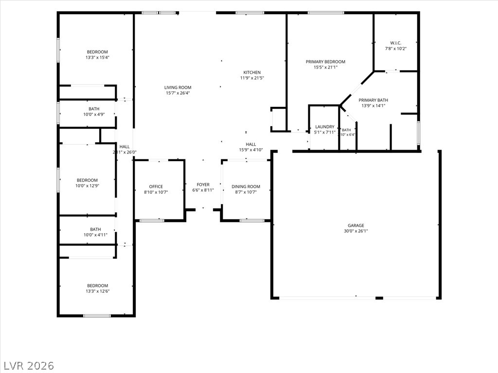 6720 Stubblefield Drive Pahrump, NV 89061 - Photo 49 of 51 A well-organized layout for a home, featuring distinct zones for living, dining, and sleeping quarters.