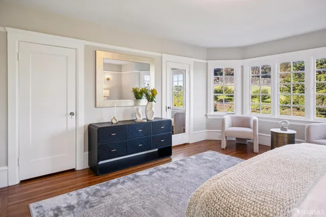 a city view with tall buildings