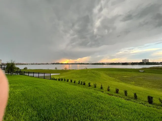 a view of an ocean and beach