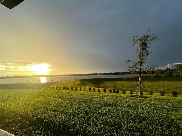 a view of an ocean with a nearby beach