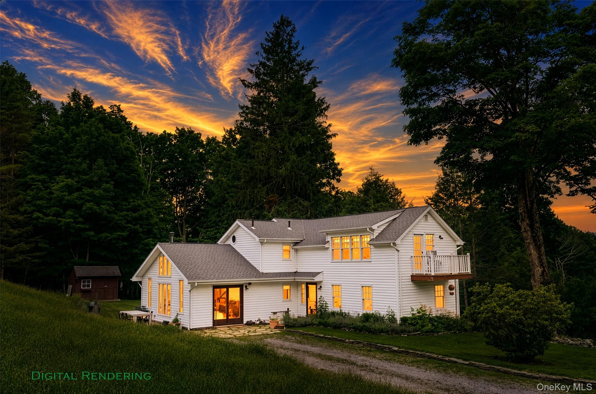 340 Upper Pine Kill Road Wurtsboro, NY 12790 - Photo 1 of 13 Twilight sunset view of primary approach and entrance.