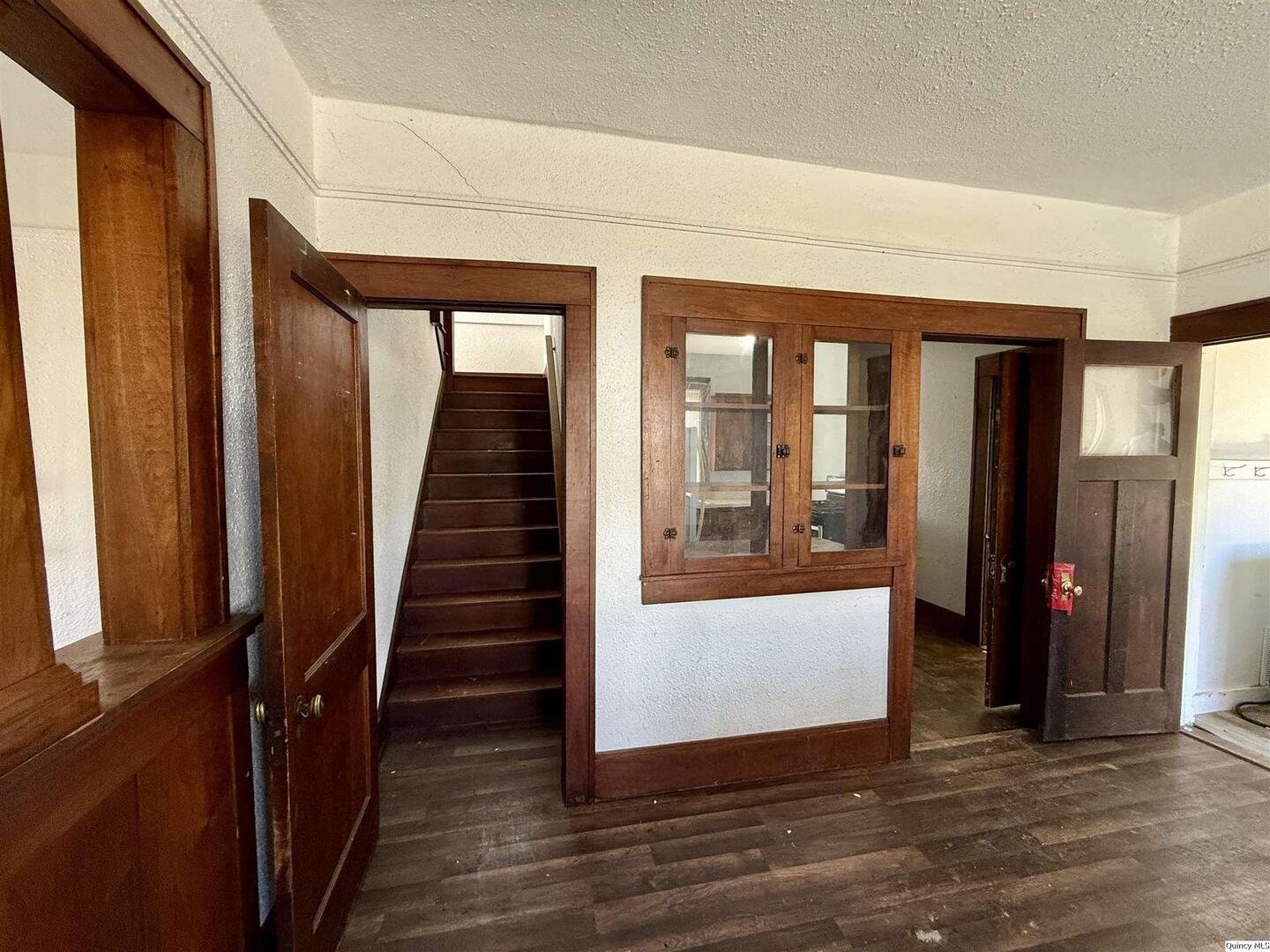 622 East Center Street Loraine, IL 62349 - Photo 20 of 21 workspace with wooden floor and stairs