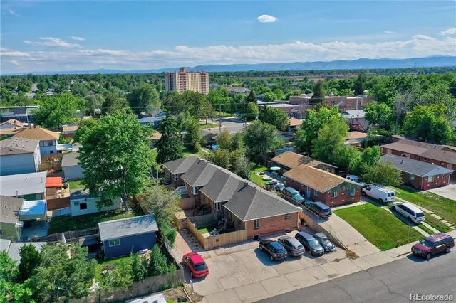 an aerial view of multiple house