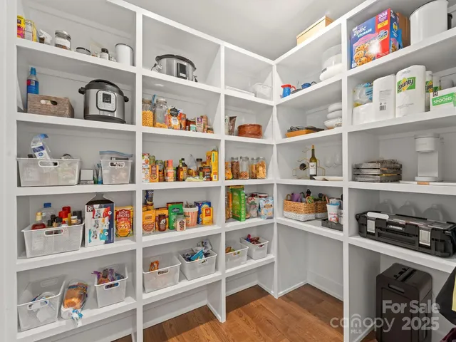 a room with a book shelf