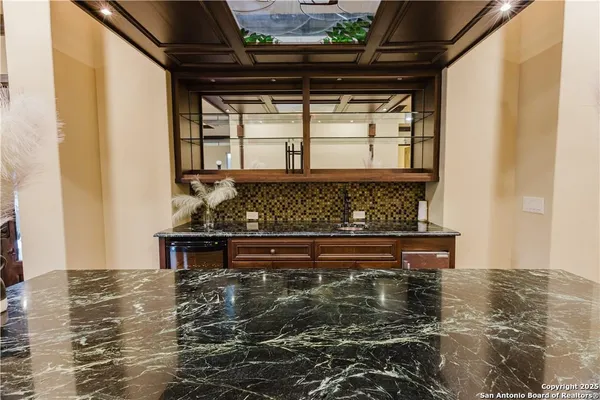 a dining room with wooden floor