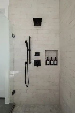 a bathroom with a shower